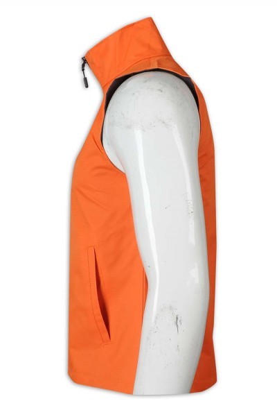SKV007 online ordering vest jacket net color high collar zipper warm vest jacket overalls vest jacket manufacturer front view